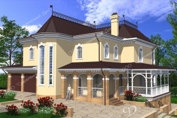 Двухэтажный дом с цокольным этажом и верандой в с. Позариха.