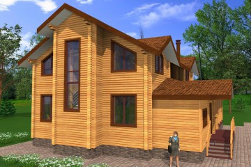 Дом деревянный одноэтажный с мансардой.